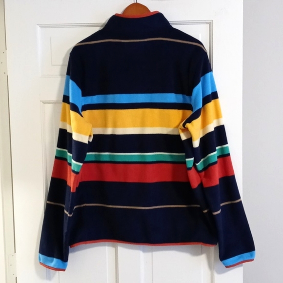 💙Land's End💙 - Multicolor Rugby Striped Quarter Button Pullover - Picture 2 of 10